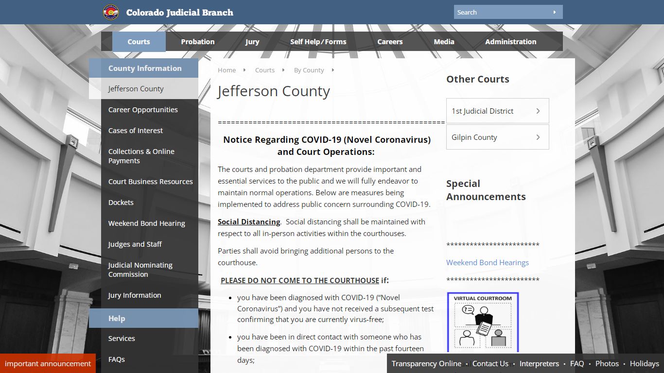 Colorado Judicial Branch - Jefferson County - Homepage